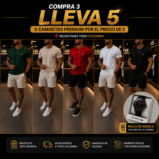 Kit Camisa Lacoste Executive | Compra 3 y llévate 5 + Reloj Lacoste Business
